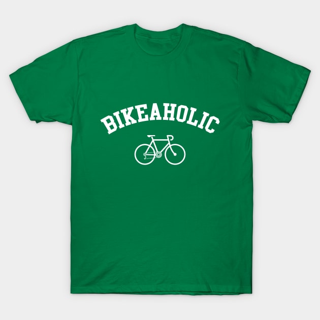 BIKEAHOLIC road bike T-Shirt by reigedesign